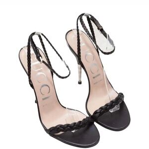 Gucci Black Stiletto Heels with Transparent Accents